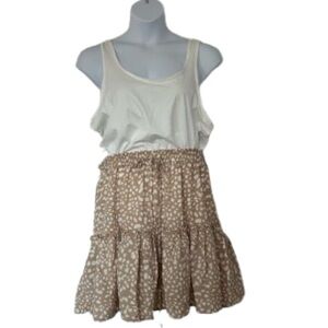 Relipop Women's Polka Dot Skater Skirt Elastic Waist and Drawstring XXL